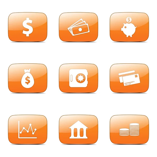 Financial Banking Icon Set — Stock Vector