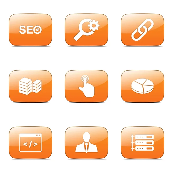 Seo Internet Zeichen Icon Set — Stockvektor