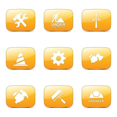 inşaat araçları simgesi seti