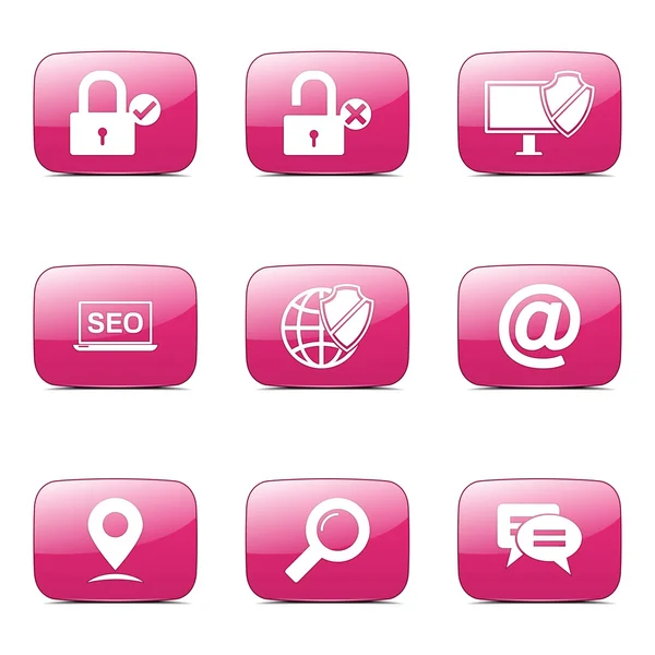 SEO internet işareti Icon set — Stok Vektör