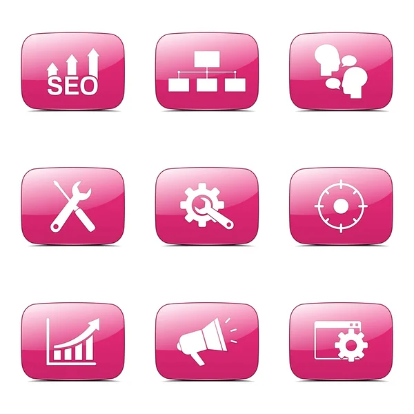 Seo Internet Zeichen Icon Set — Stockvektor