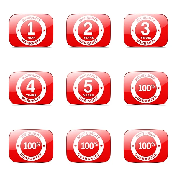 Garanti garanti mühür Icon set — Stok Vektör