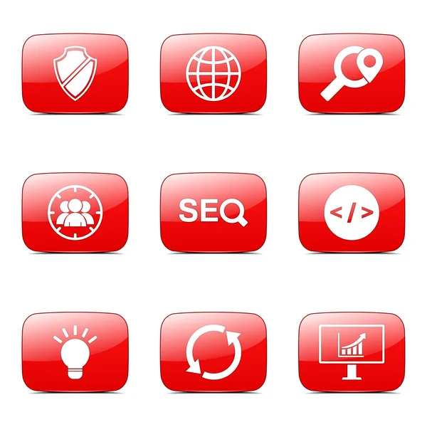 Seo Internet Zeichen Icon Set — Stockvektor