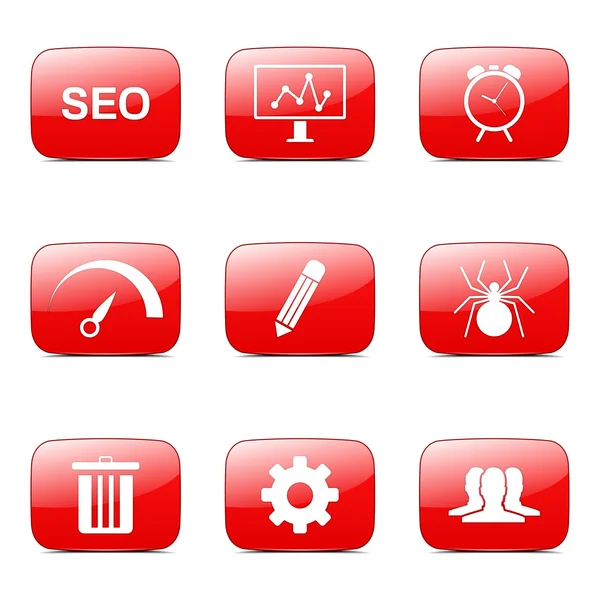 Seo Internet Zeichen Icon Set — Stockvektor