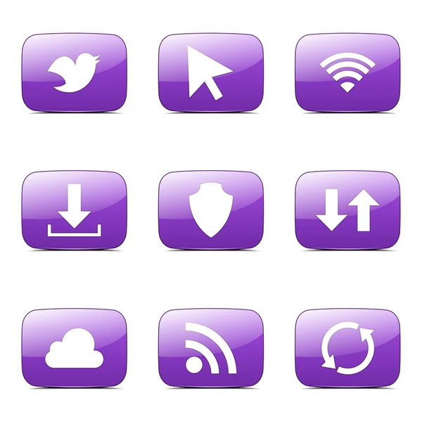 Web internet sociaal icon set — Stockvector