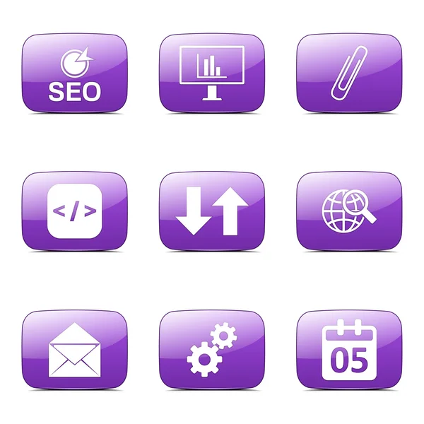 SEO Internet Sign Icon Set — Stock Vector