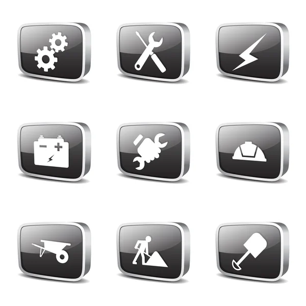 Herramientas de construcción icono conjunto — Archivo Imágenes Vectoriales