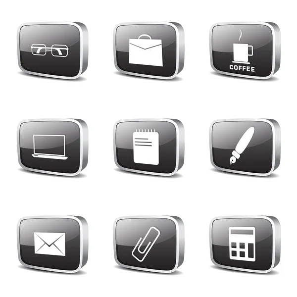 Office Work Icon Set — Stock Vector