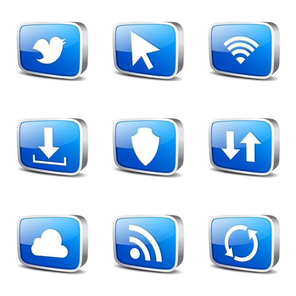 Web internet Sosyal Icon set — Stok Vektör