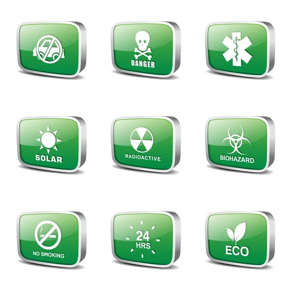 Warning Sign Icon Set — Stock Vector