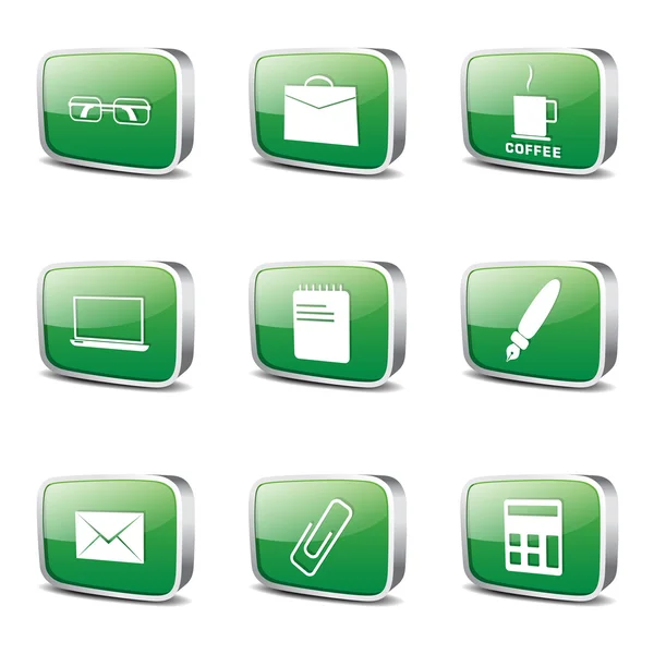 Office Work Icon Set — Stock Vector