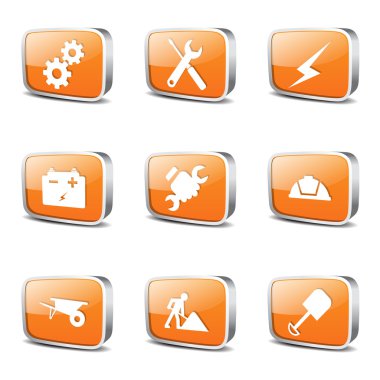 İnşaat araçları simge tasarım seti