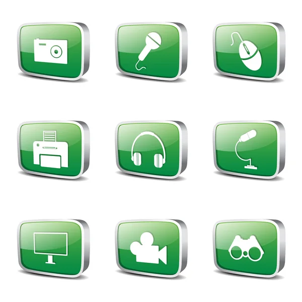 Electronic Equipment Icon Set — Stock Vector