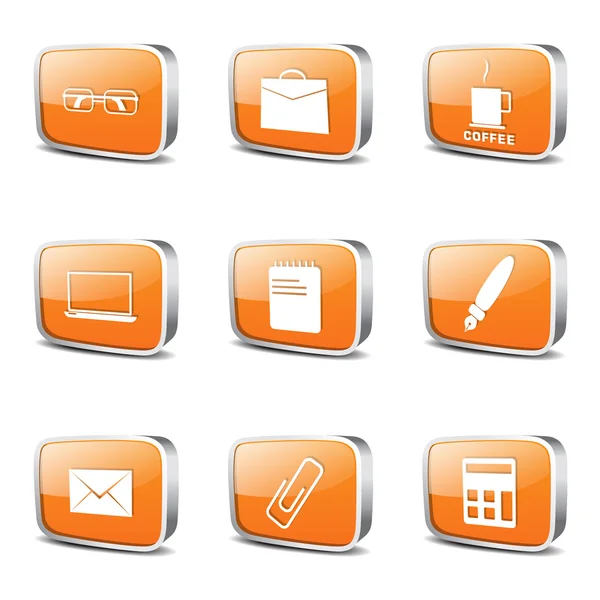 Office Work Icon Set — Stock Vector