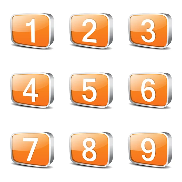 Conjunto de iconos de recuento de números — Vector de stock