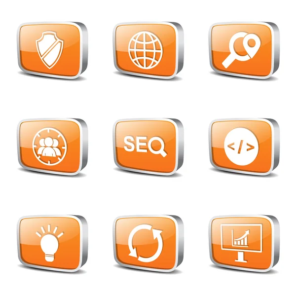 Seo Internet Zeichen Icon Set — Stockvektor