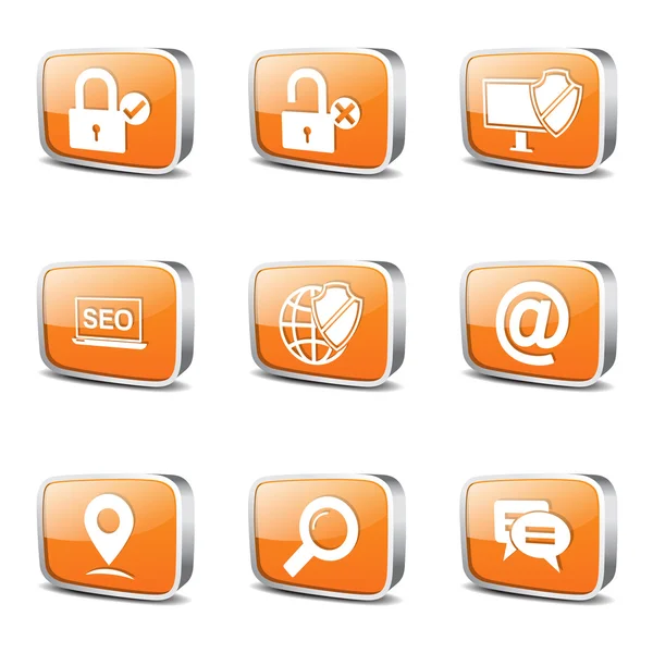 SEO Internet Sign Icon Set — Stock Vector