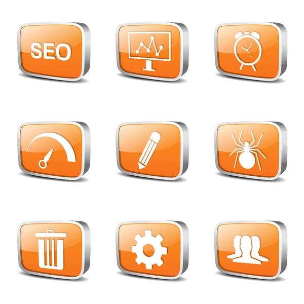 Seo Internet Zeichen Icon Set — Stockvektor