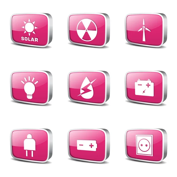 Energia-jel és szimbólum icon set — Stock Vector