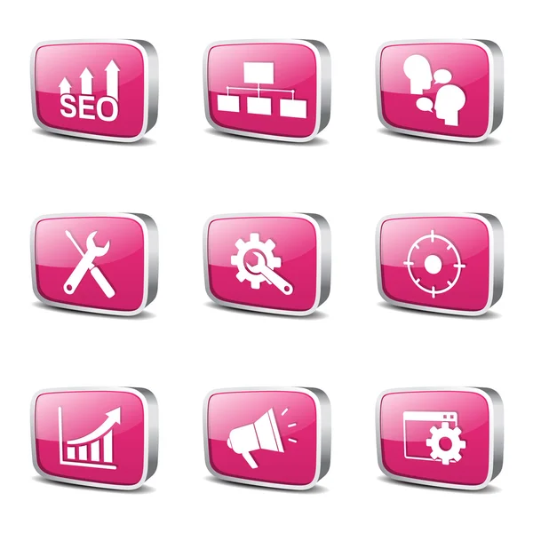 SEO Internet Sign Icon Set — Stock Vector