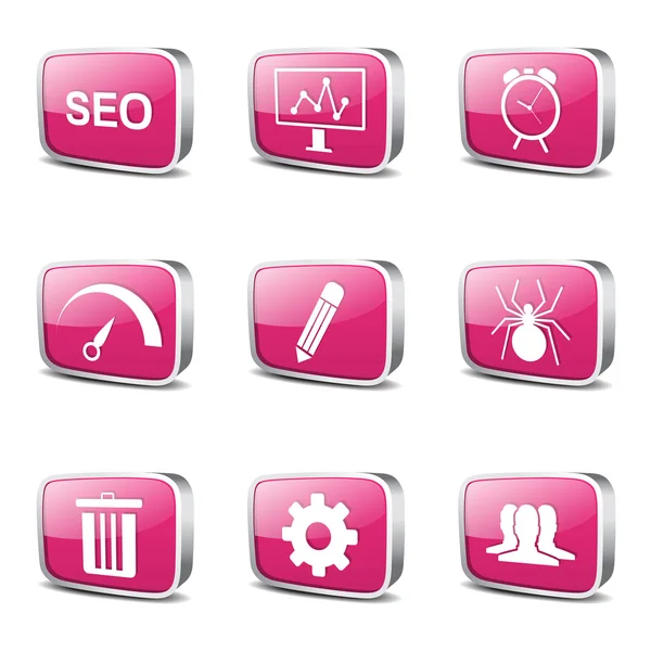 SEO internet işareti Icon set — Stok Vektör