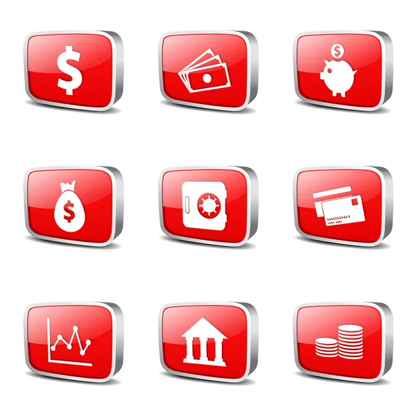 Financial Banking Icon Set — Stock Vector