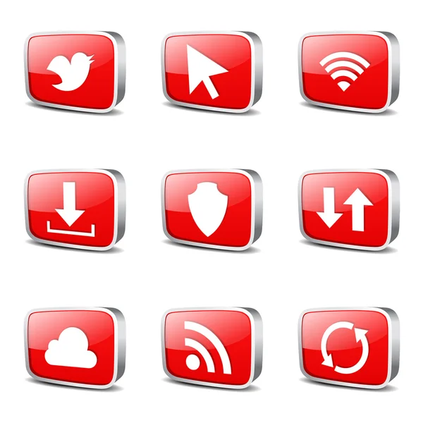 Web internet Sosyal Icon set — Stok Vektör