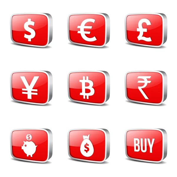 Conjunto de diseño de icono de signo de moneda — Vector de stock