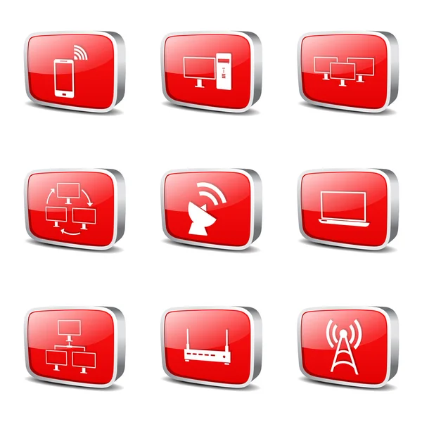 Telecom Communication Icon Set — Stock Vector