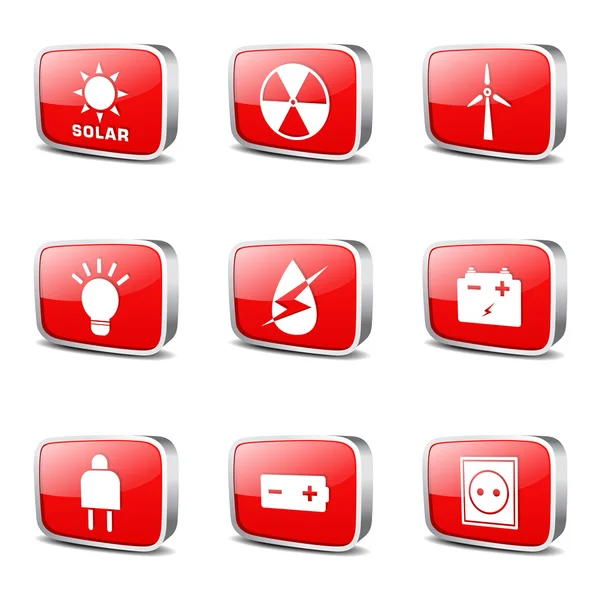 Energie teken en symbool pictogrammenset — Stockvector