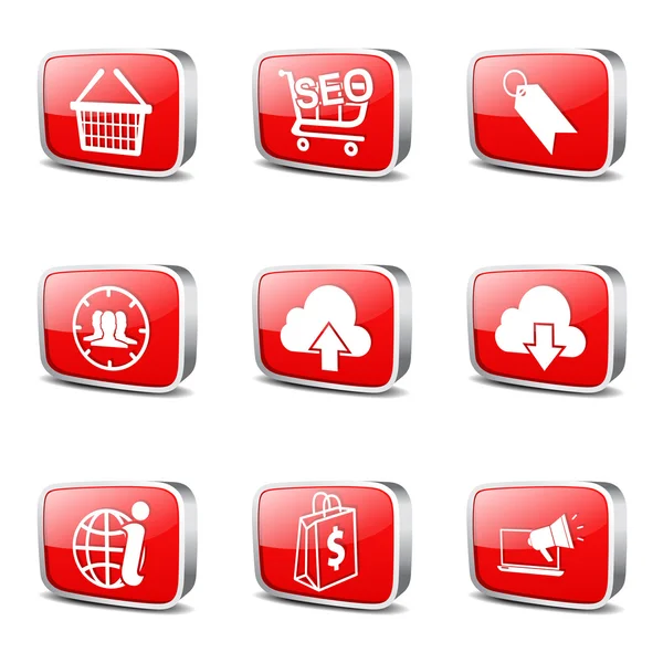 SEO Internet Sign Icon Set — Stock Vector