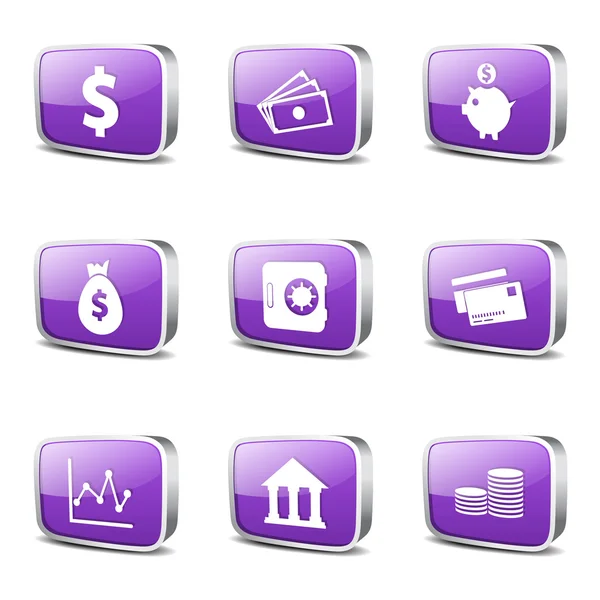 Financial Banking Icon Set — Stock Vector