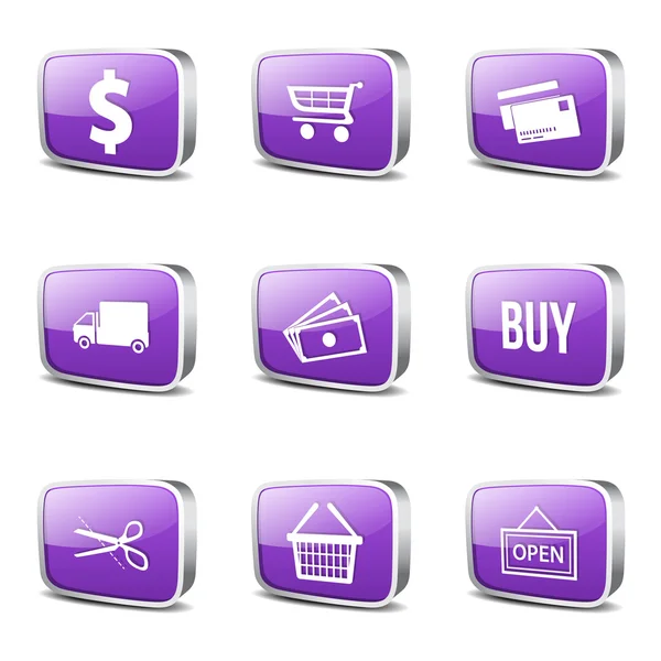 Shopping Sign Icon Set — Stock Vector