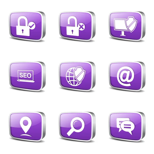 SEO Internet Sign Icon Set — Stock Vector