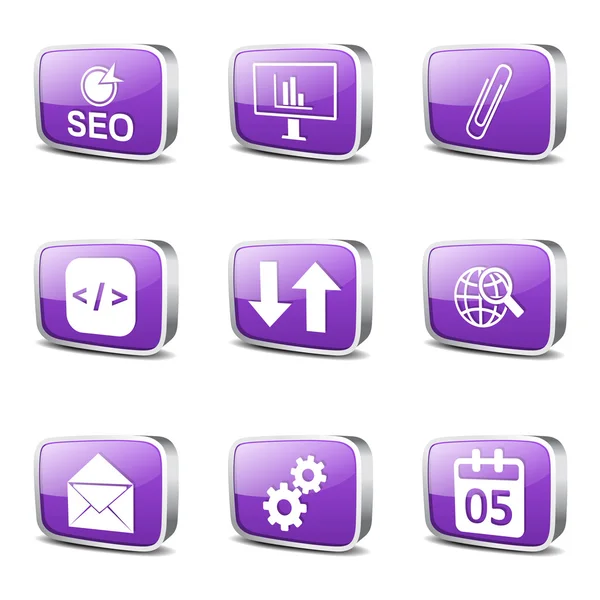 Seo Internet Zeichen Icon Set — Stockvektor