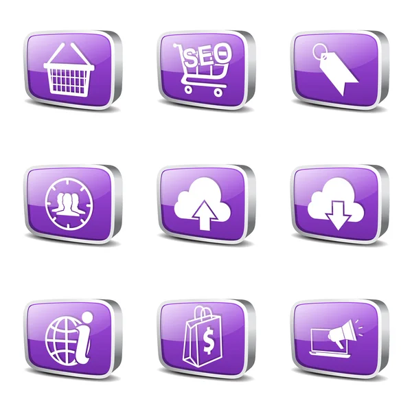 SEO Internet Sign Icon Set — Stock Vector