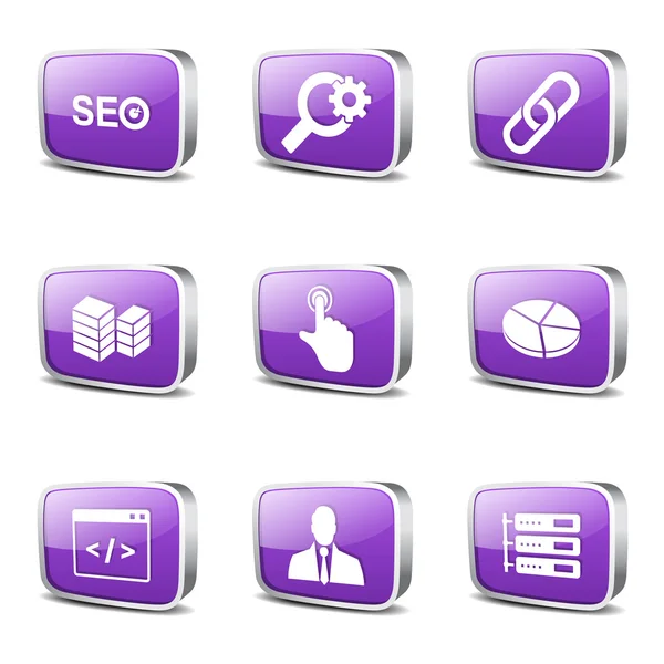 SEO Internet Sign Icon Set — Stock Vector