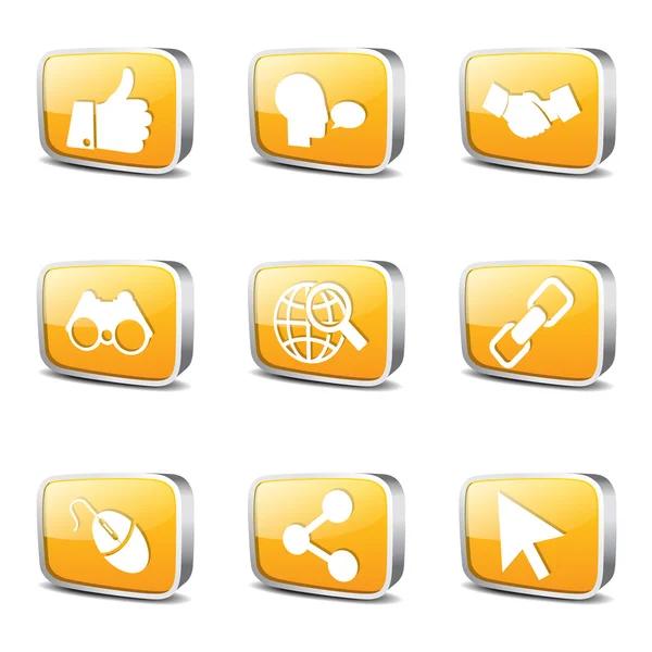 Social Internet Icon Set — Stock Vector