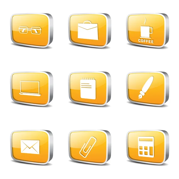 Set di progettazione icone di lavoro per ufficio — Vettoriale Stock