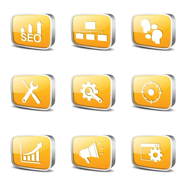 SEO Internet Sign Icon Set — Stock Vector