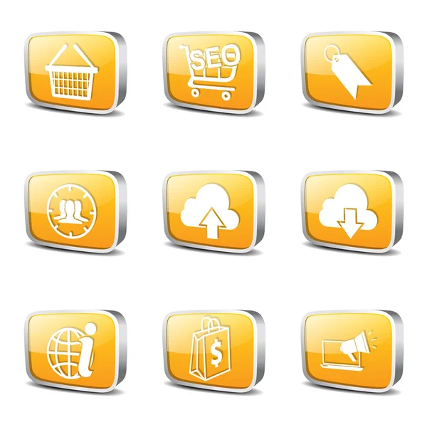 SEO Internet Sign Icon Set — Stock Vector