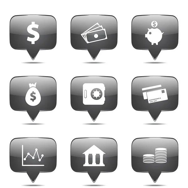 Conjunto de ícones bancários financeiros — Vetor de Stock