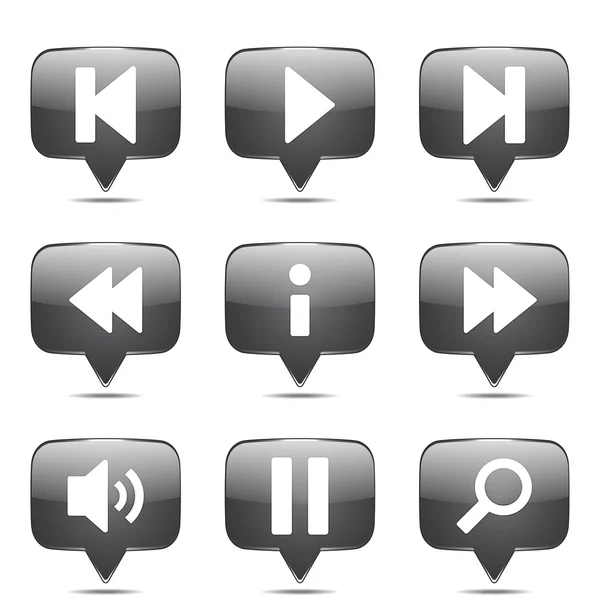 Multimedia controller pictogrammenset — Stockvector