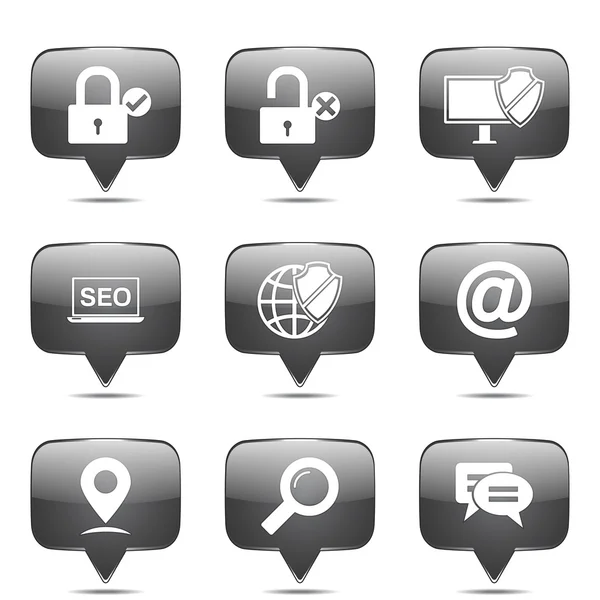 SEO Internet Sign Icon Set — Stock Vector