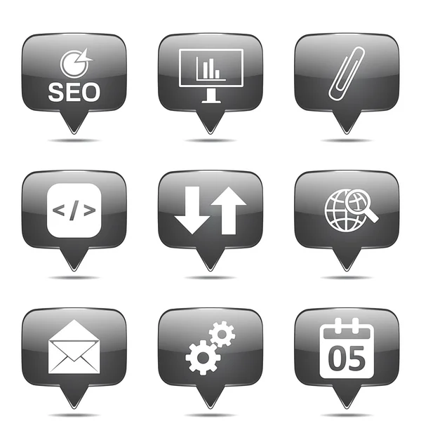 Seo Internet Zeichen Icon Set — Stockvektor