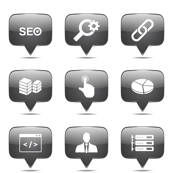 SEO internet işareti Icon set — Stok Vektör