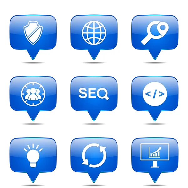 SEO internet işareti Icon set — Stok Vektör