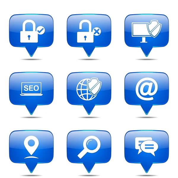 Seo Internet Zeichen Icon Set — Stockvektor