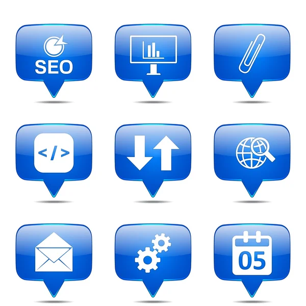 SEO internet işareti Icon set — Stok Vektör