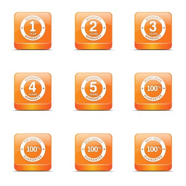 Warranty Guarantee Seal Icon Design Set